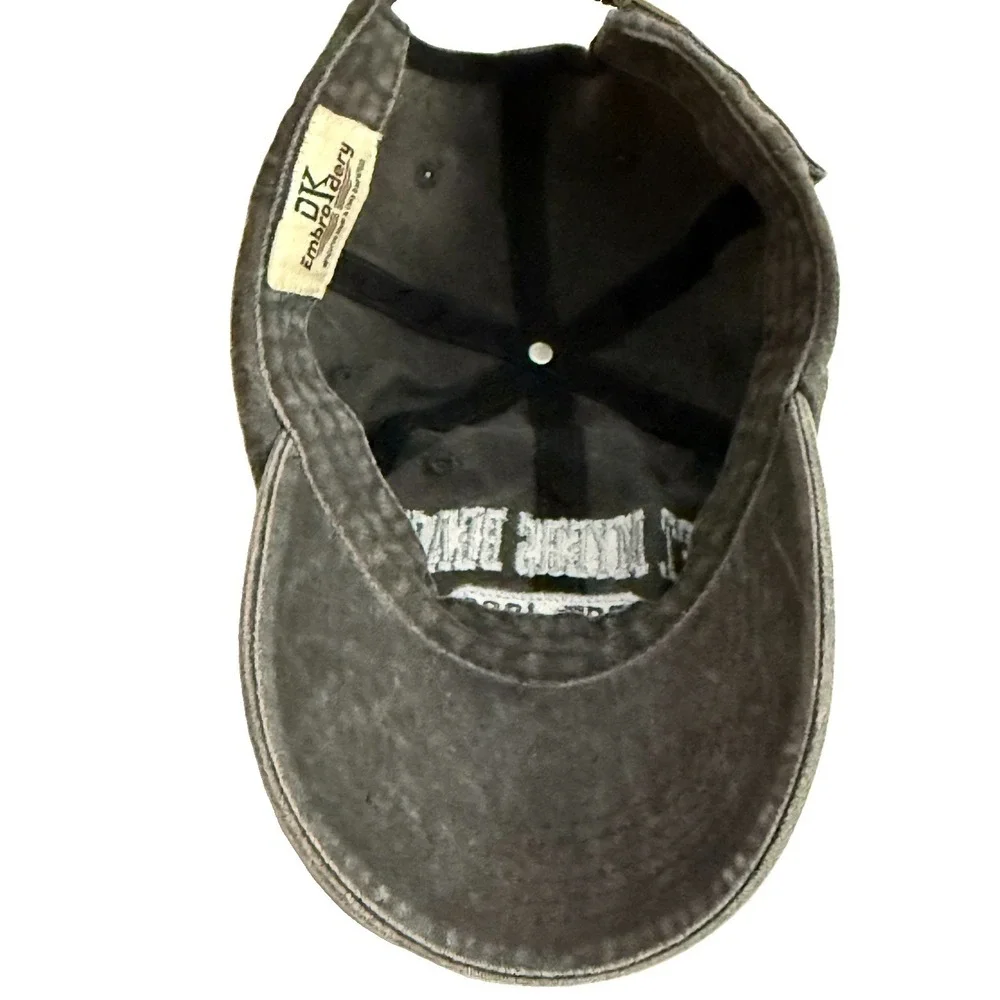 Ft. Myers Beach Florida Baseball Cap Distressed Gray With Lt Blue Embroidery